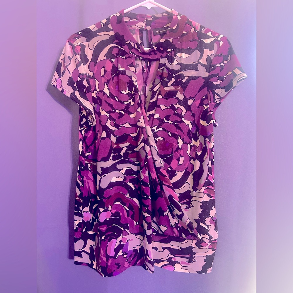 Purple blouse with shimmer over pattern